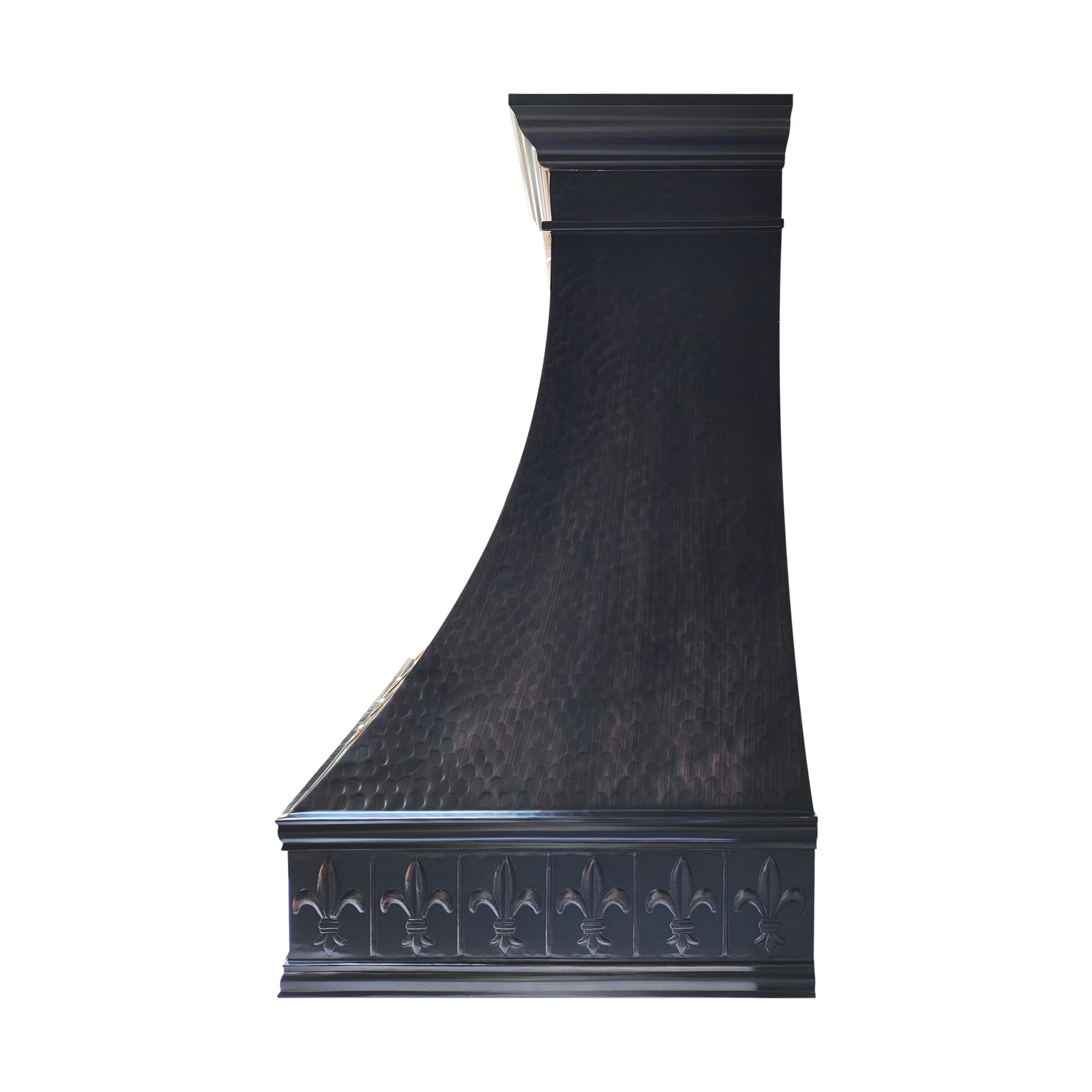Fobest Custom Handcrafted Copper Range Hood with Aged Brass Straps FCP-361