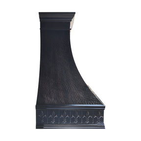 Fobest Custom Handcrafted Copper Range Hood with Aged Brass Straps FCP-361