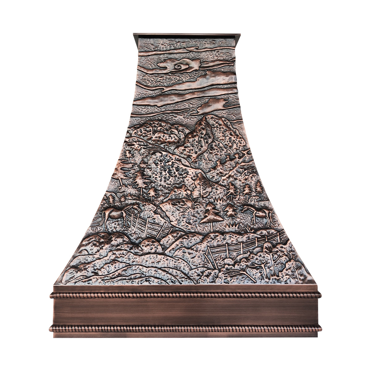 Fobest Custom Handcrafted Landscape Copper Range Hood FCP-376