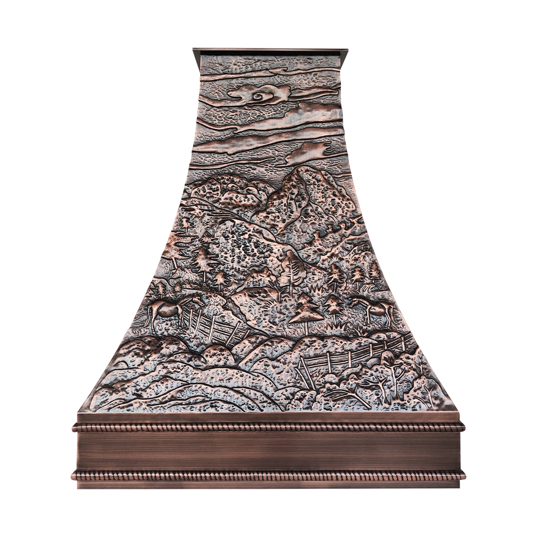 Fobest Custom Handcrafted Landscape Copper Range Hood FCP-376