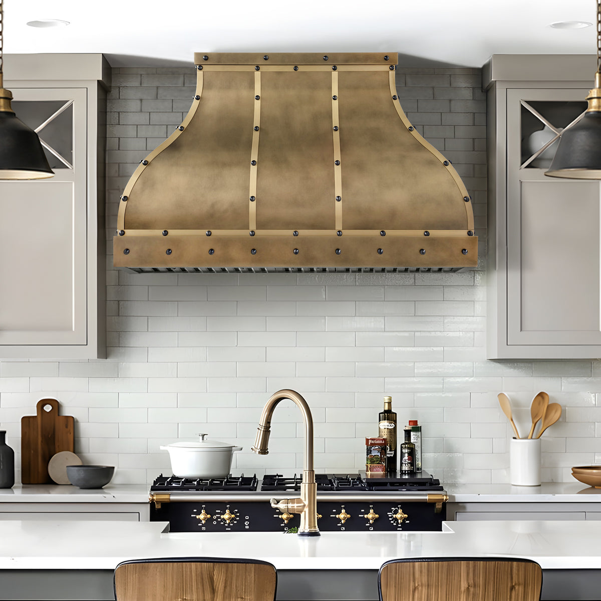 Fobest Custom Industrial Brass Range Hood in Bell Shape FSS-702