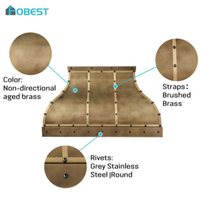 Fobest Custom Industrial Brass Range Hood in Bell Shape FSS-702