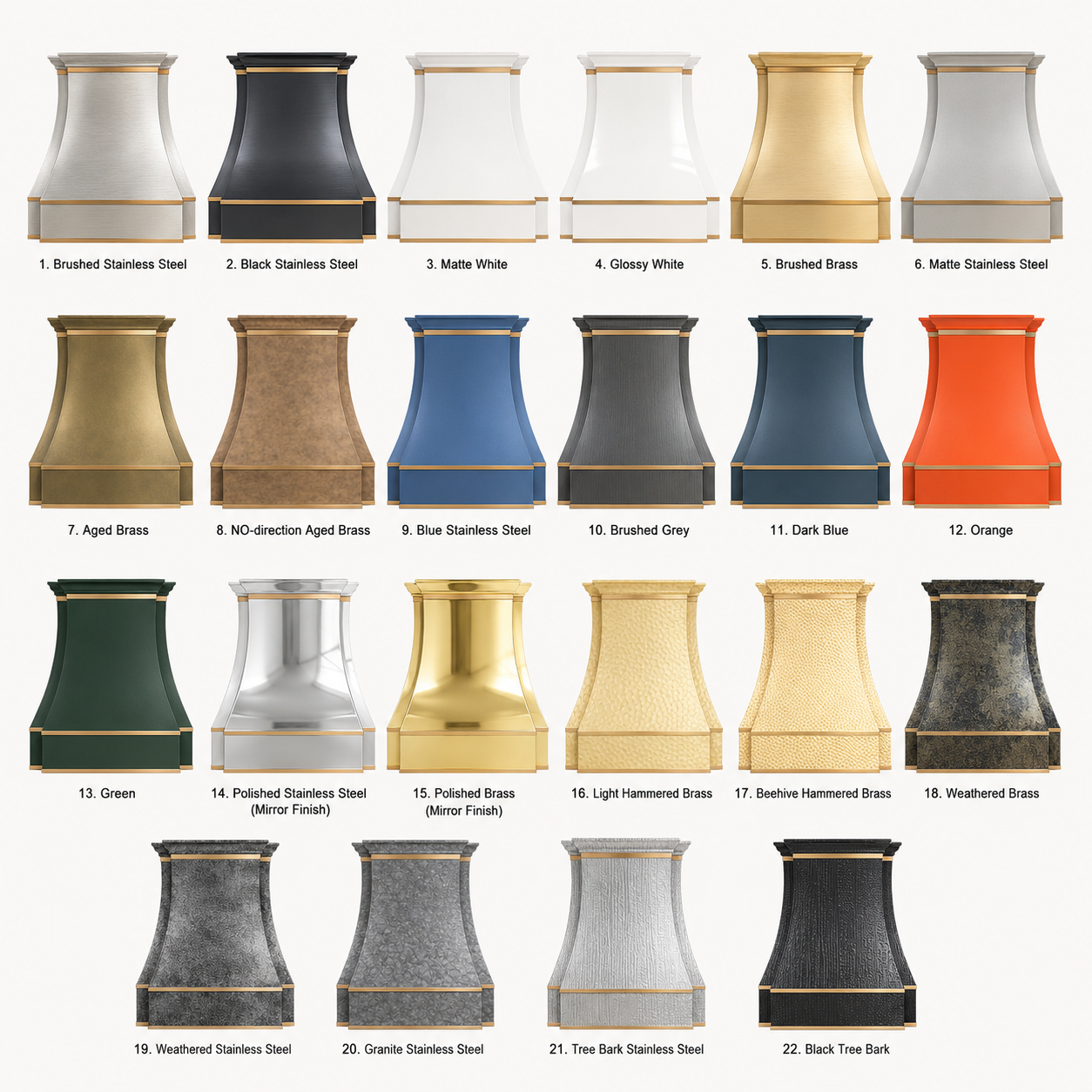 Fobest Custom Kitchen Hood with Brass Decor FSS-246