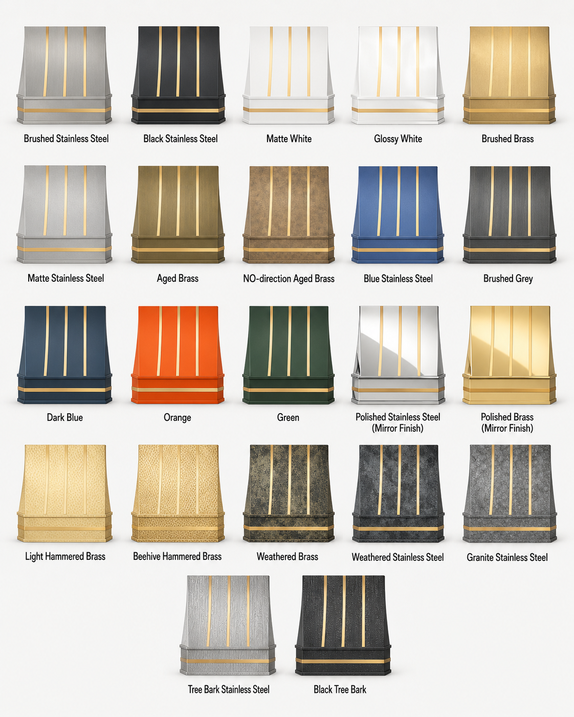 Fobest Custom Kitchen Hood with Brass Trims FSS-253