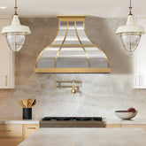 Fobest Custom Kitchen Range Hood Stainless with Brass Trims FSS-468