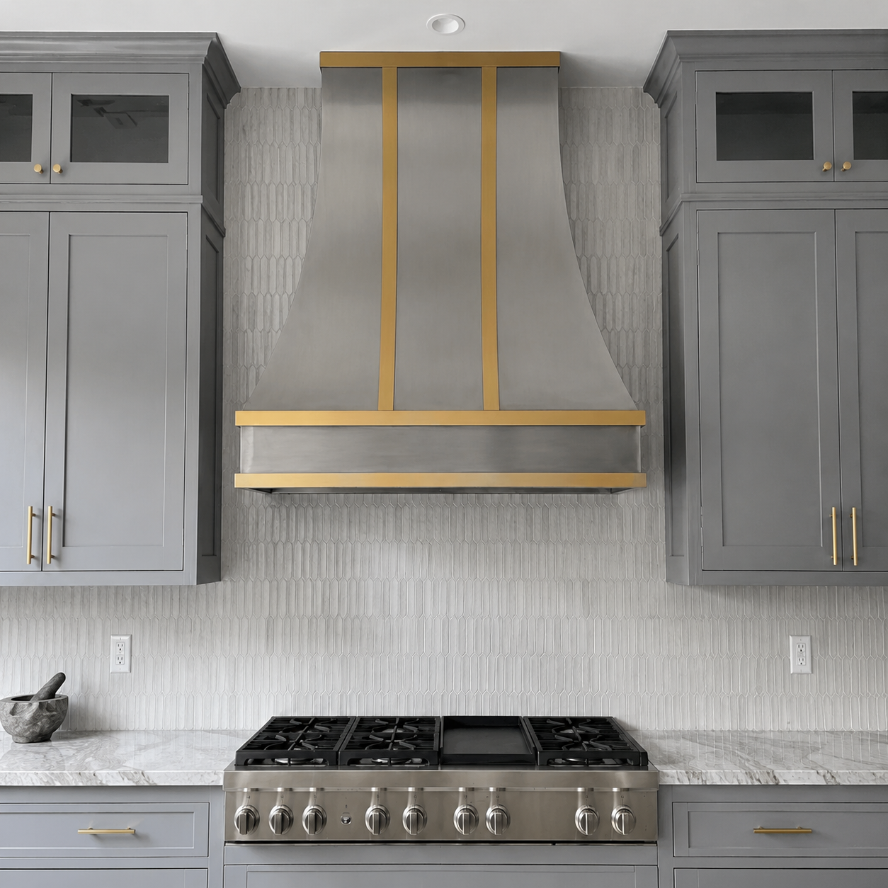 Fobest Custom Luxury Kitchen Hood with Brass Bands FSS-415