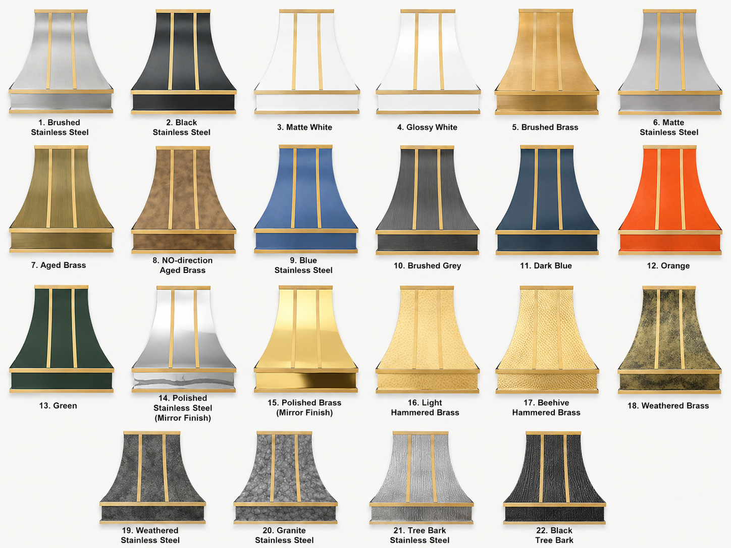 Fobest Custom Luxury Kitchen Hood with Brass Bands FSS-415