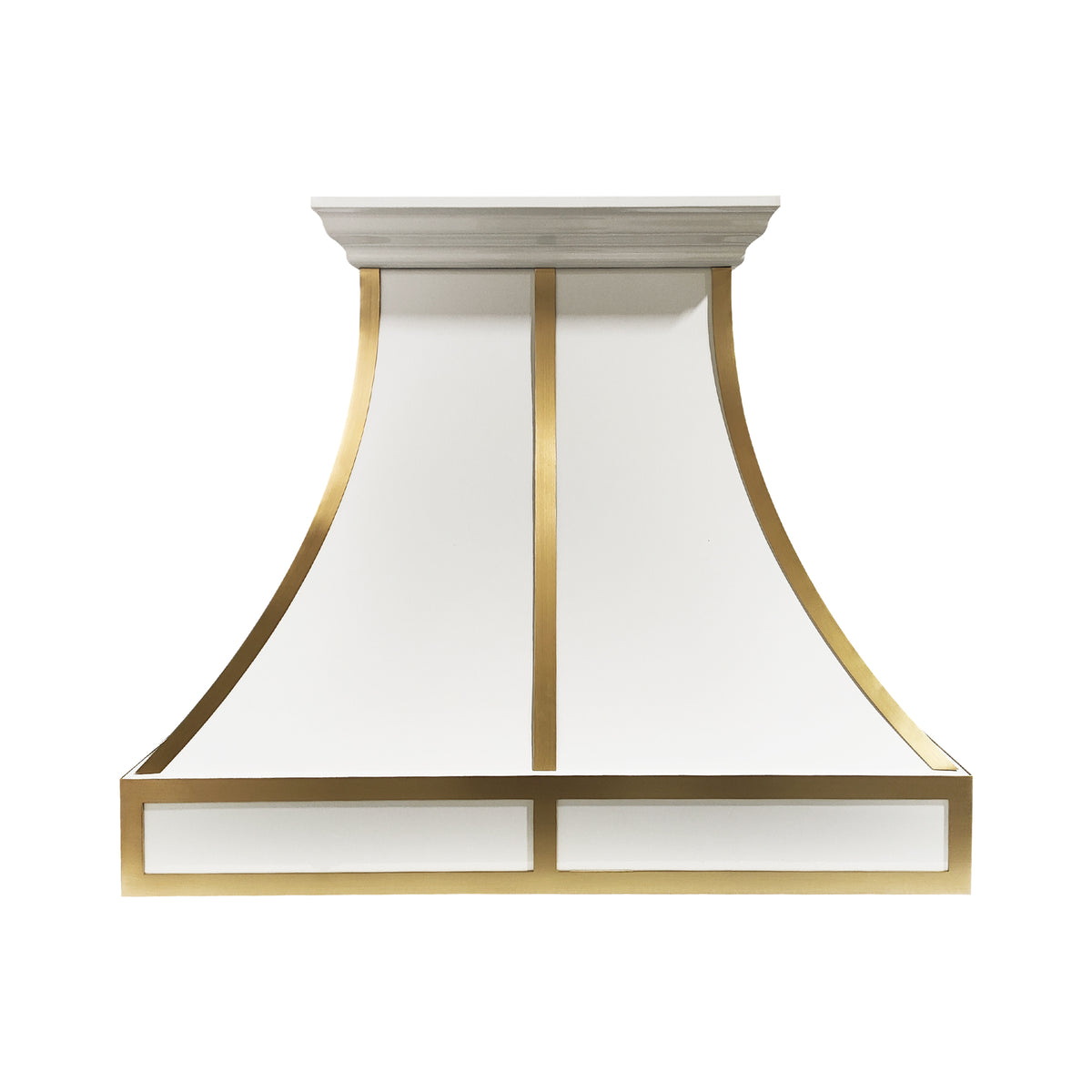 Fobest Custom Luxury Stainless Steel Range Hood with Brushed Brass Straps FSS-675