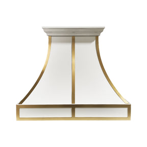 Fobest Custom Luxury Stainless Steel Range Hood with Brushed Brass Straps FSS-675