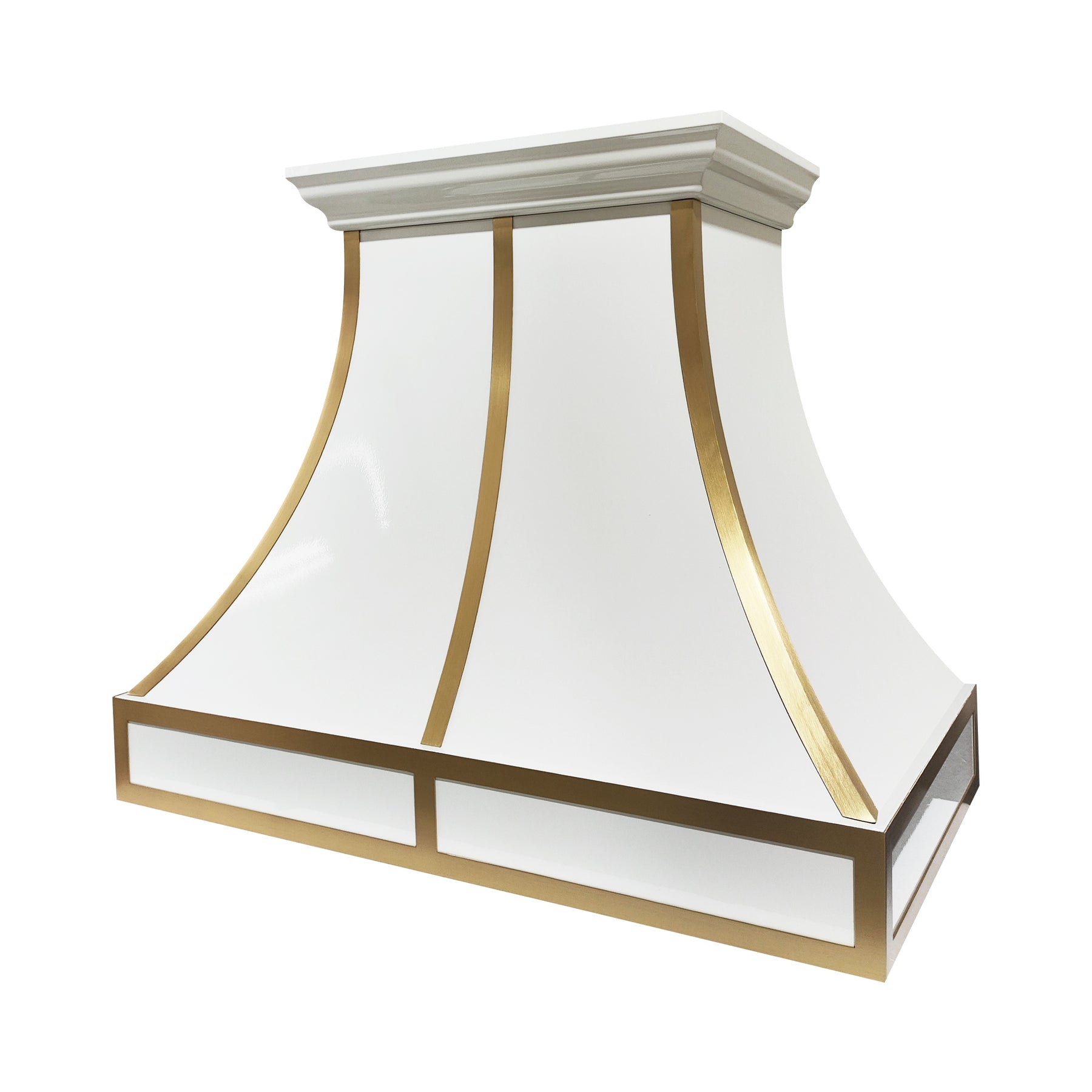 Fobest Custom Luxury Stainless Steel Range Hood with Brushed Brass Straps FSS-675