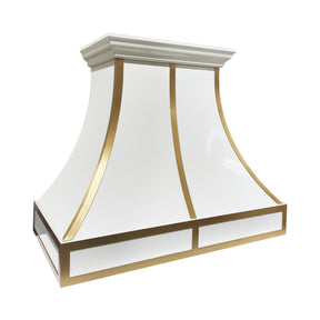 Fobest Custom Luxury Stainless Steel Range Hood with Brushed Brass Straps FSS-675