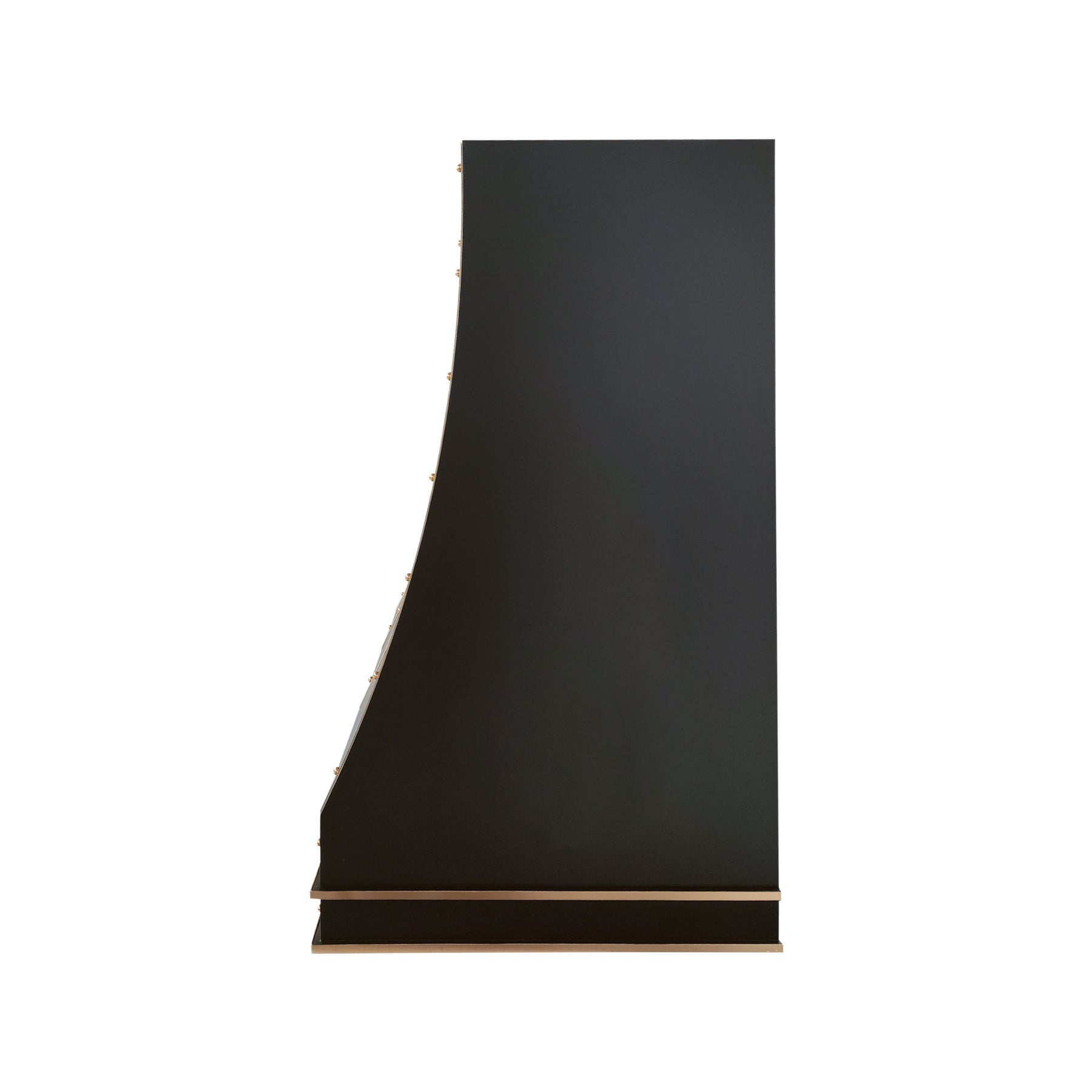 Fobest Custom Matte Black Stainless Steel Range Hood with Brass Decor FSS-703