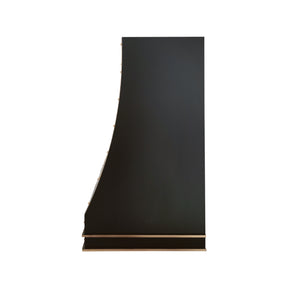 Fobest Custom Matte Black Stainless Steel Range Hood with Brass Decor FSS-703