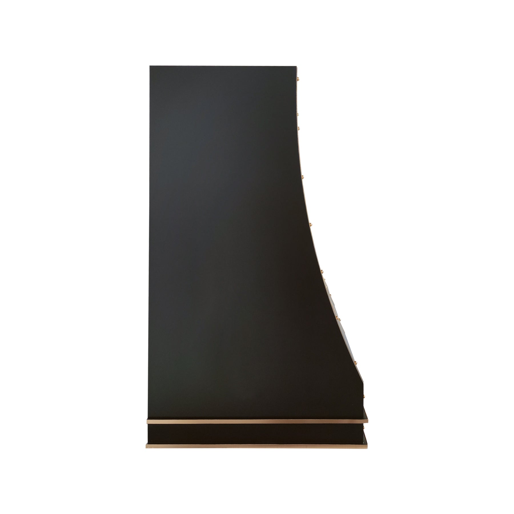 Fobest Custom Matte Black Stainless Steel Range Hood with Brass Decor FSS-703