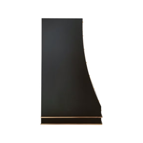 Fobest Custom Matte Black Stainless Steel Range Hood with Brass Decor FSS-703