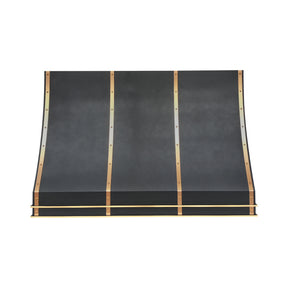 Fobest Custom Matte Black Stainless Steel Range Hood with Brass Decor FSS-703