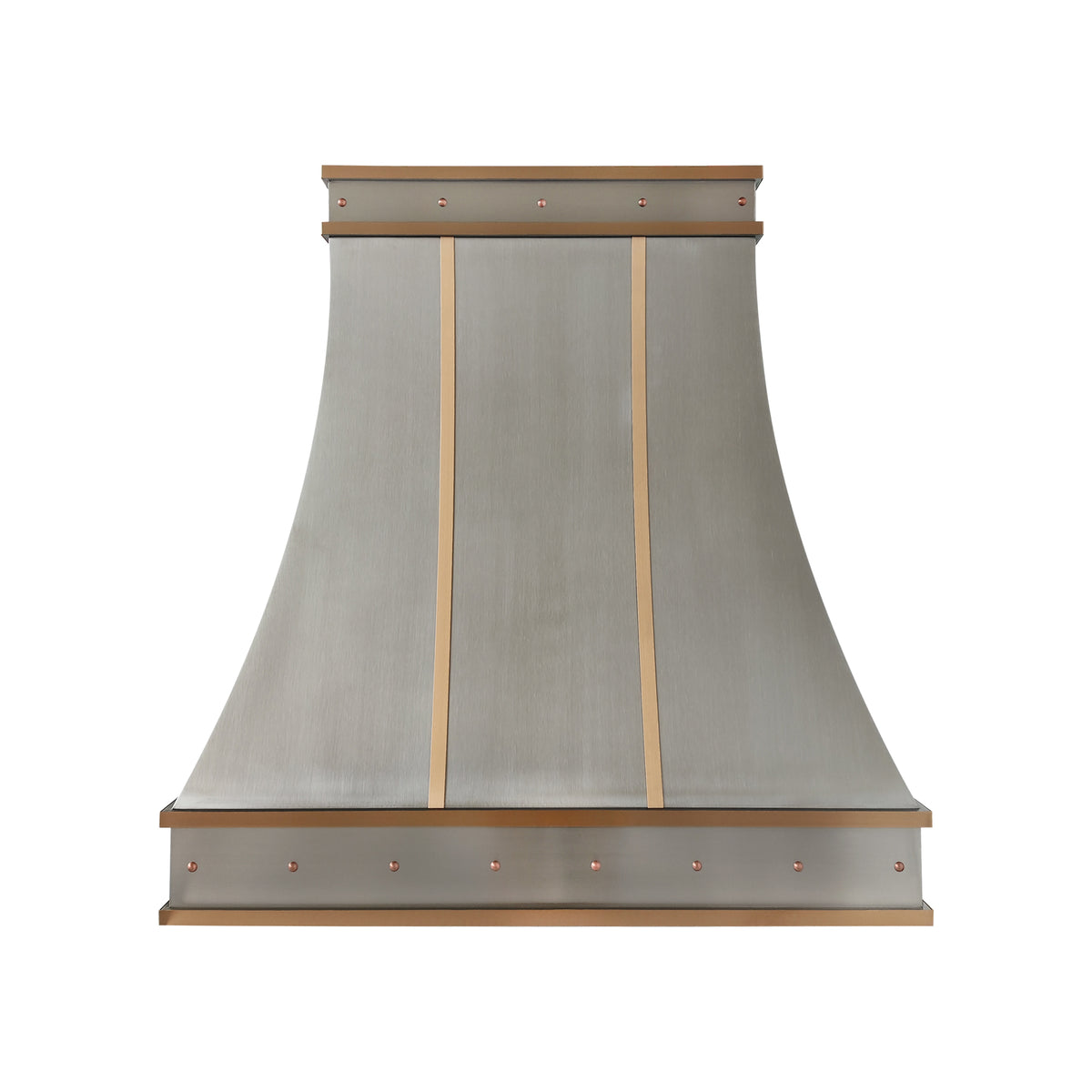 Fobest Custom Matte Stainless Steel Range Hood with Brushed Brass Decor FSS-693