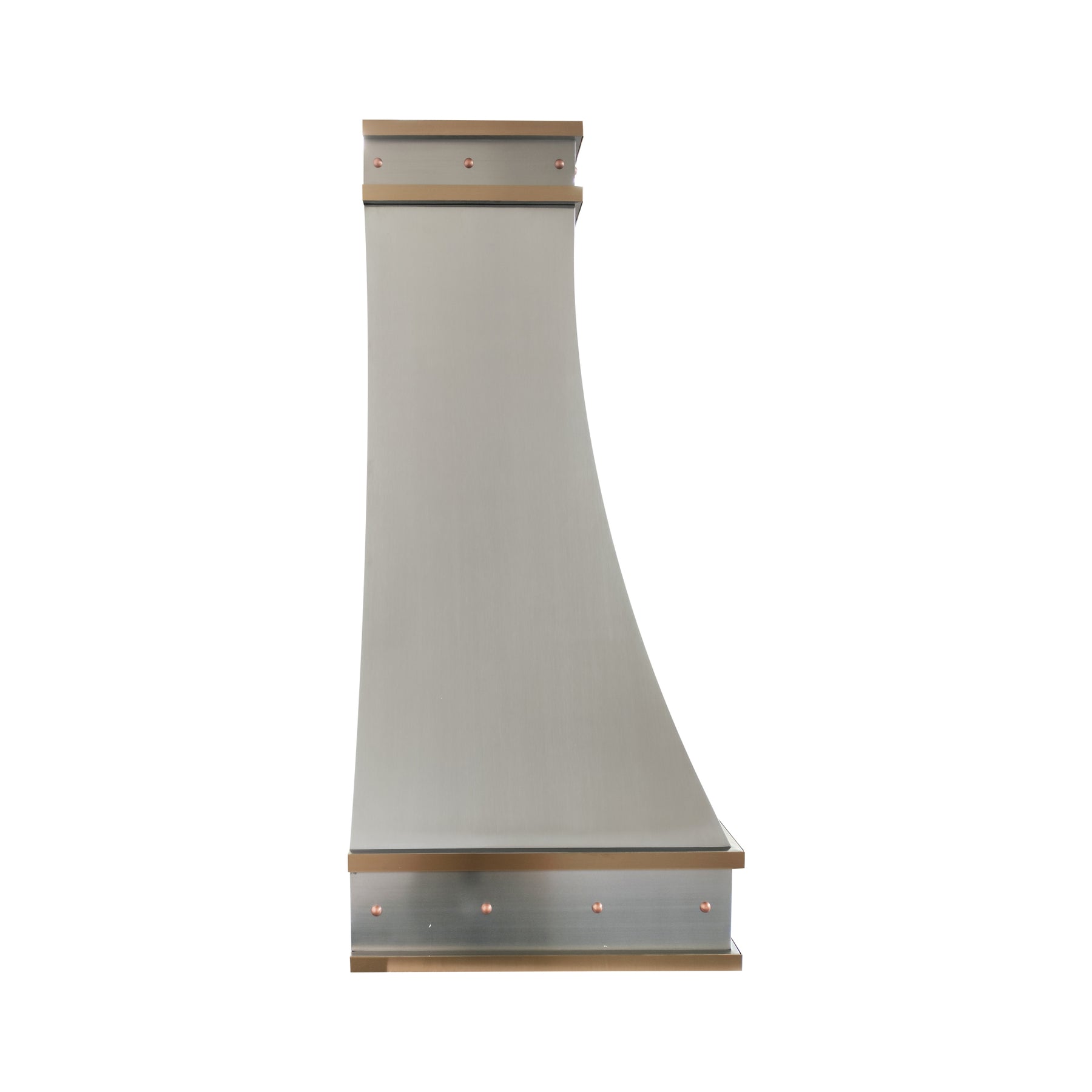 Fobest Custom Matte Stainless Steel Range Hood with Brushed Brass Decor FSS-693