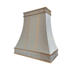 Fobest Custom Matte Stainless Steel Range Hood with Brushed Brass Decor FSS-693