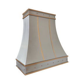 Fobest Custom Matte Stainless Steel Range Hood with Brushed Brass Decor FSS-693