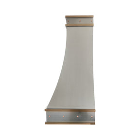 Fobest Custom Matte Stainless Steel Range Hood with Brushed Brass Decor FSS-693