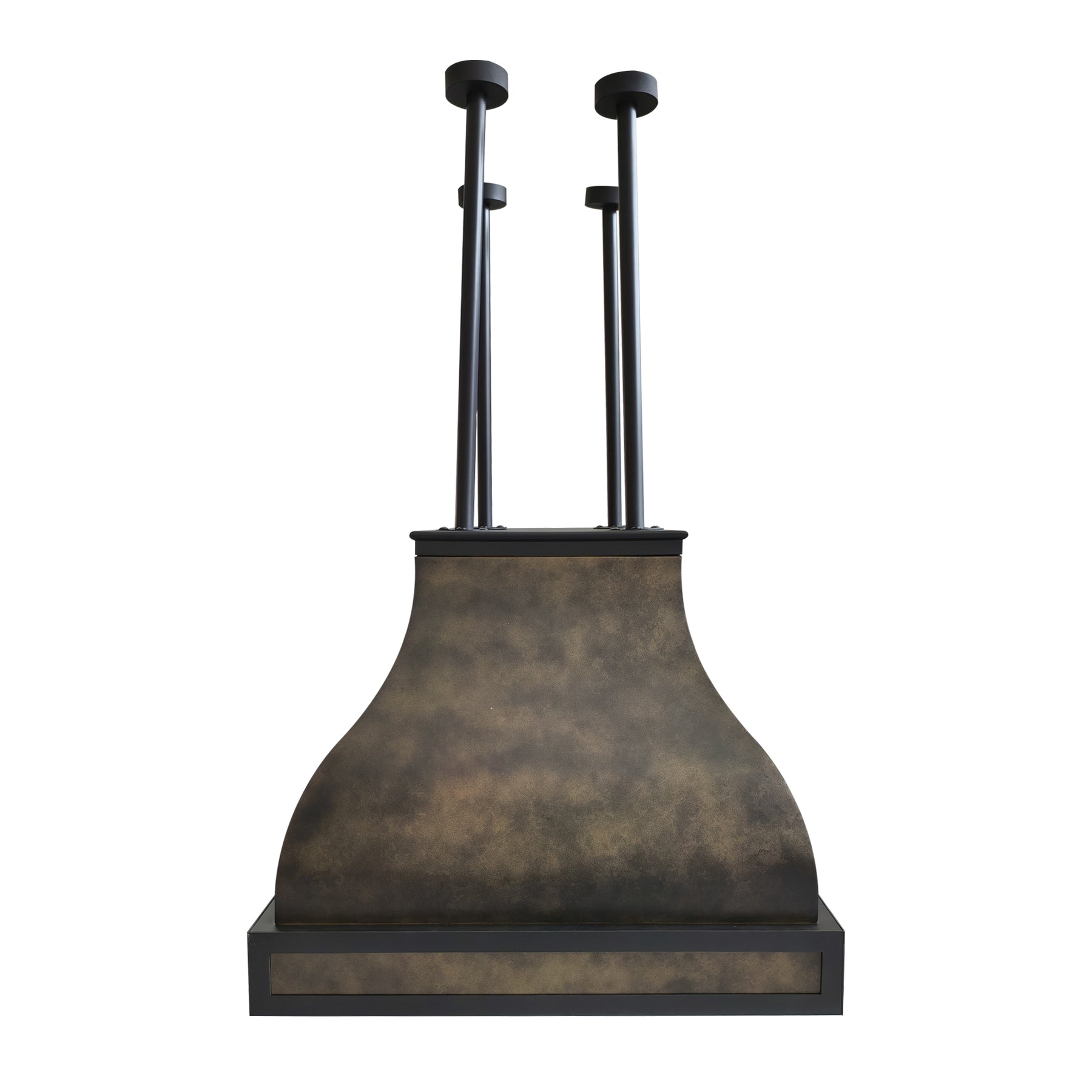 Fobest Custom Metal Island Mount Range Hood in Weathered Brass FSS-727