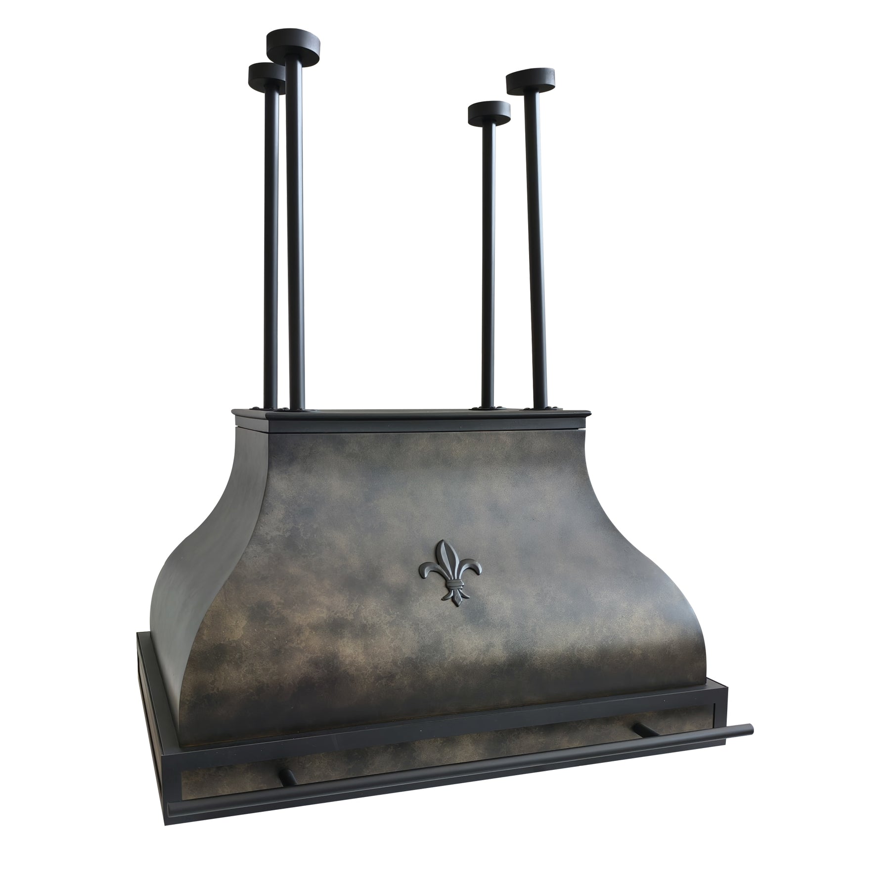 Fobest Custom Metal Island Mount Range Hood in Weathered Brass FSS-727