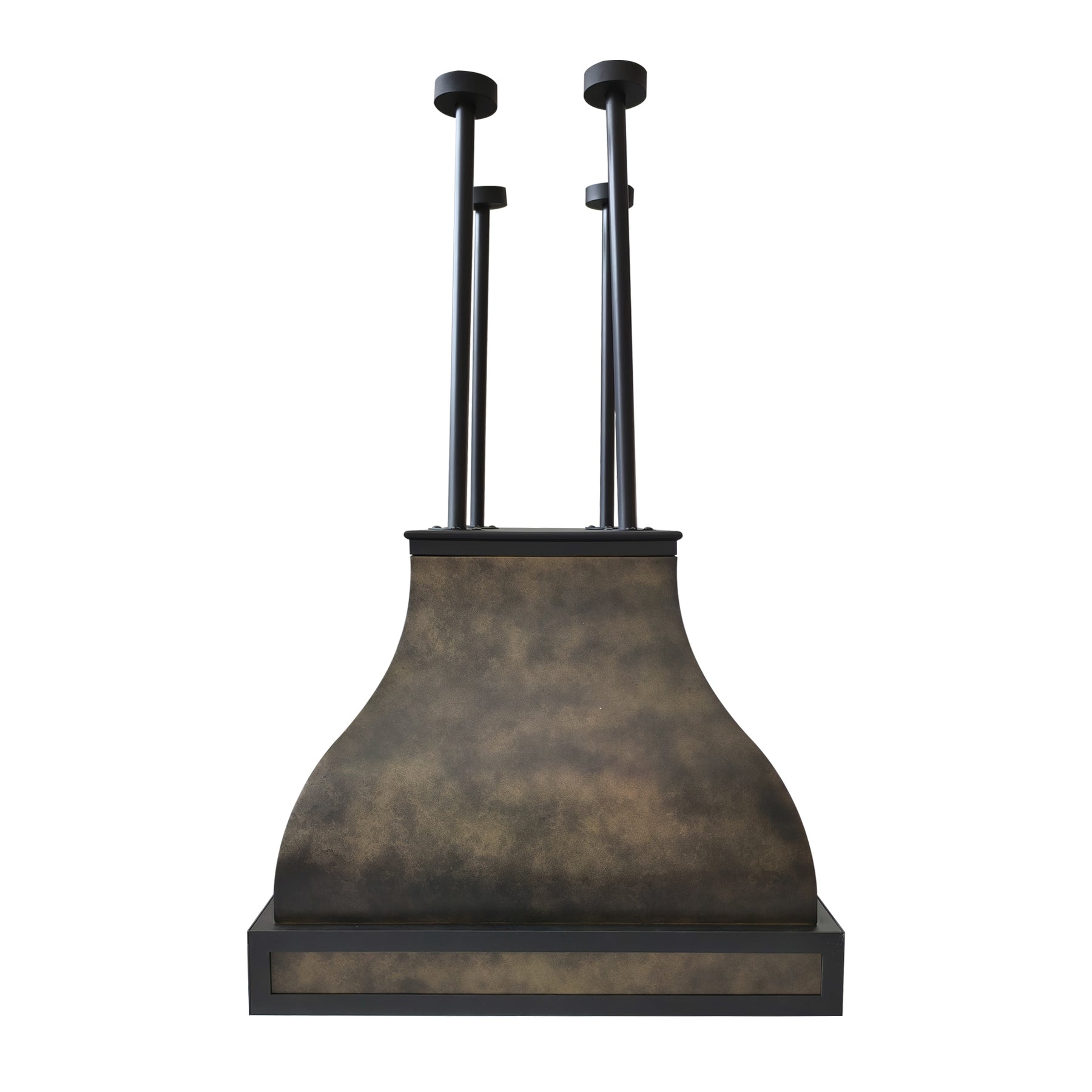 Fobest Custom Metal Island Mount Range Hood in Weathered Brass FSS-727