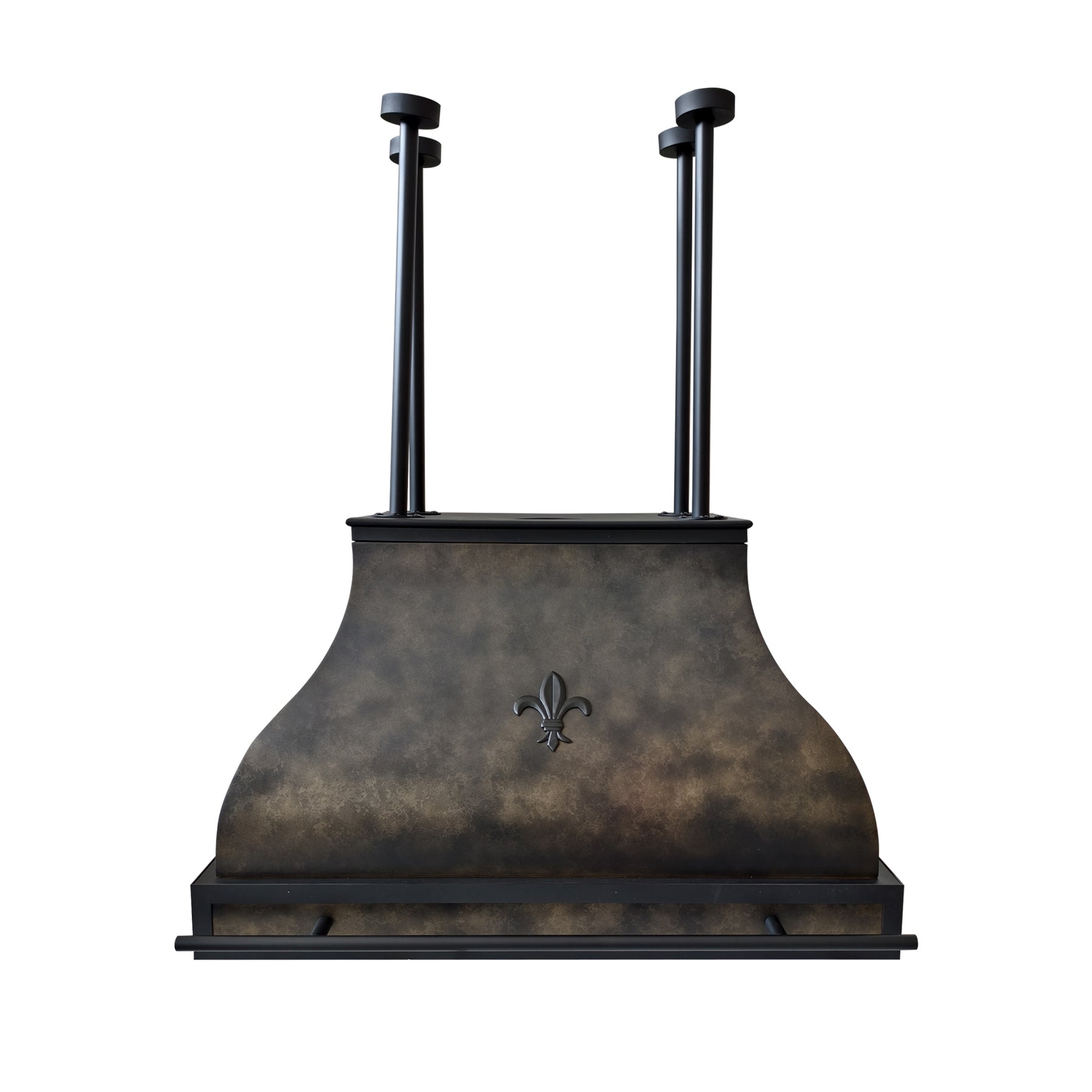 Fobest Custom Metal Island Mount Range Hood in Weathered Brass FSS-727