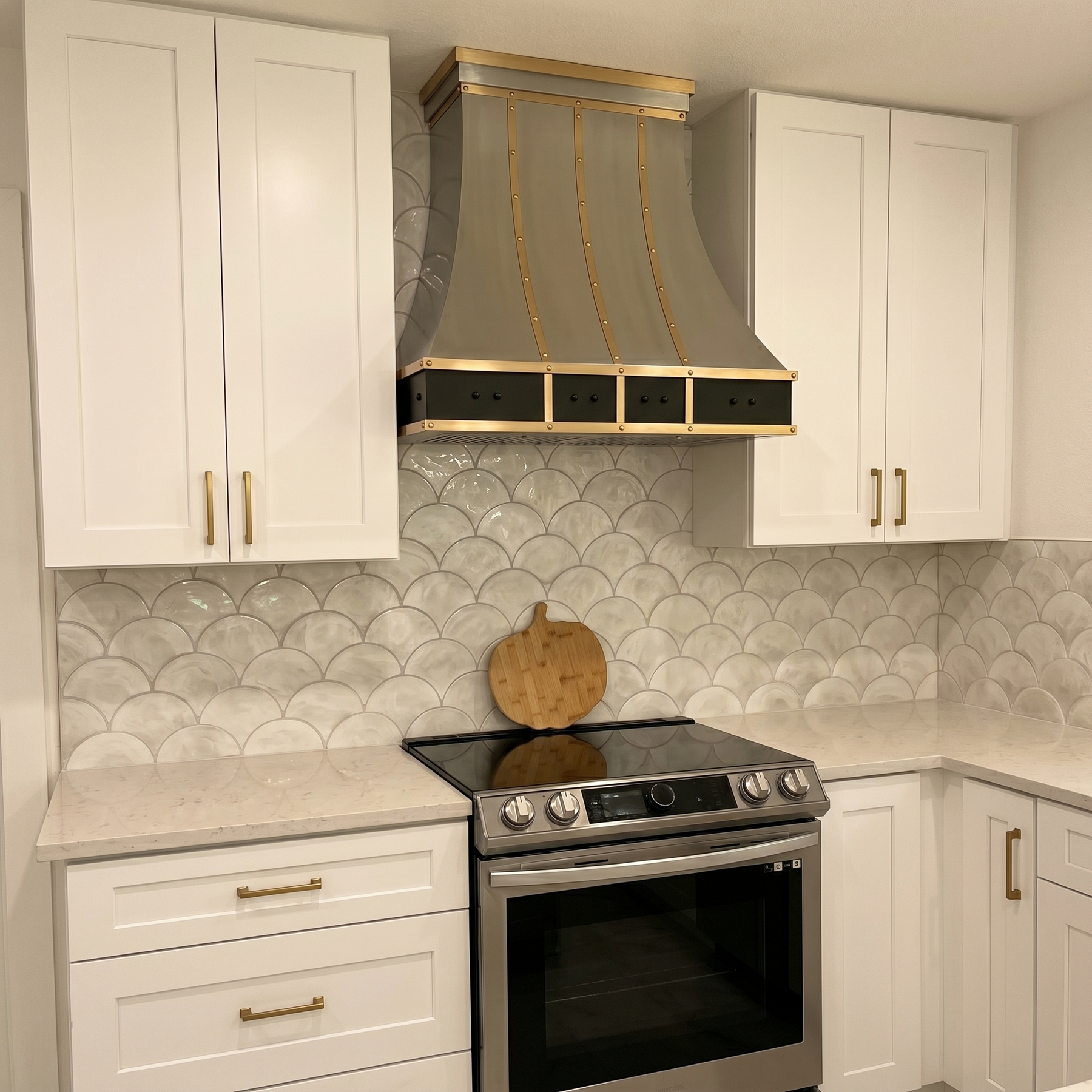 Fobest Custom Metal Range Hood Stainless Steel with Brass Trims FSS-465