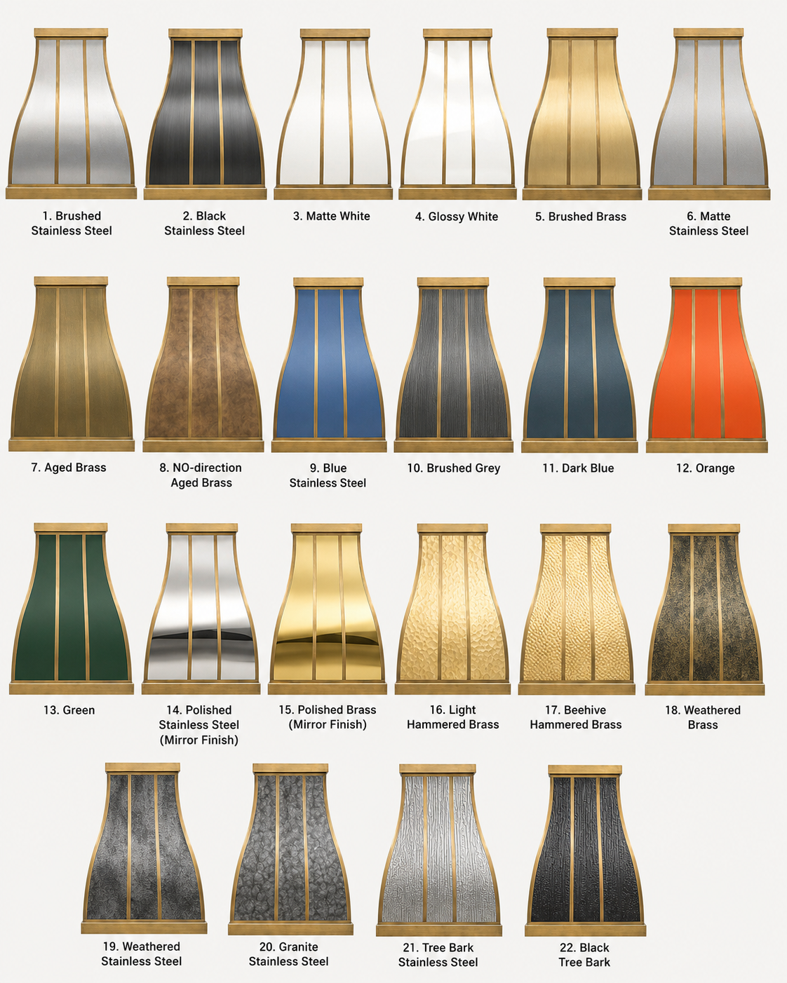 Fobest Custom Metal Range Hood with Aged Brass Accent FSS-363