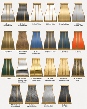Fobest Custom Metal Range Hood with Aged Brass Accent FSS-363