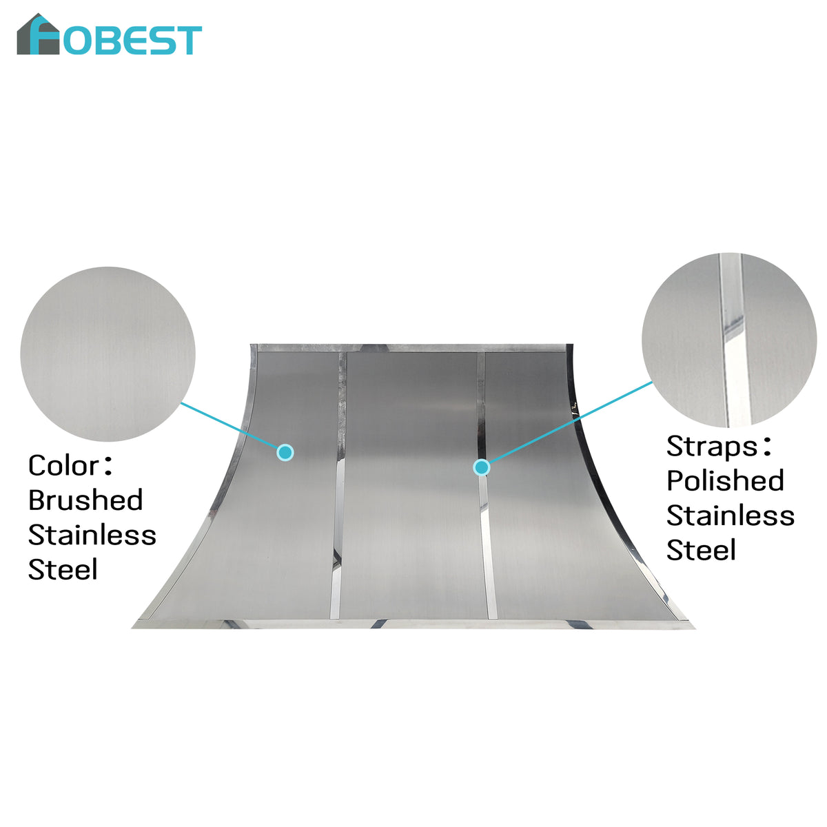 Fobest Custom Minimalist Stainless Steel Range Hood with Soft Curved Design FSS-608