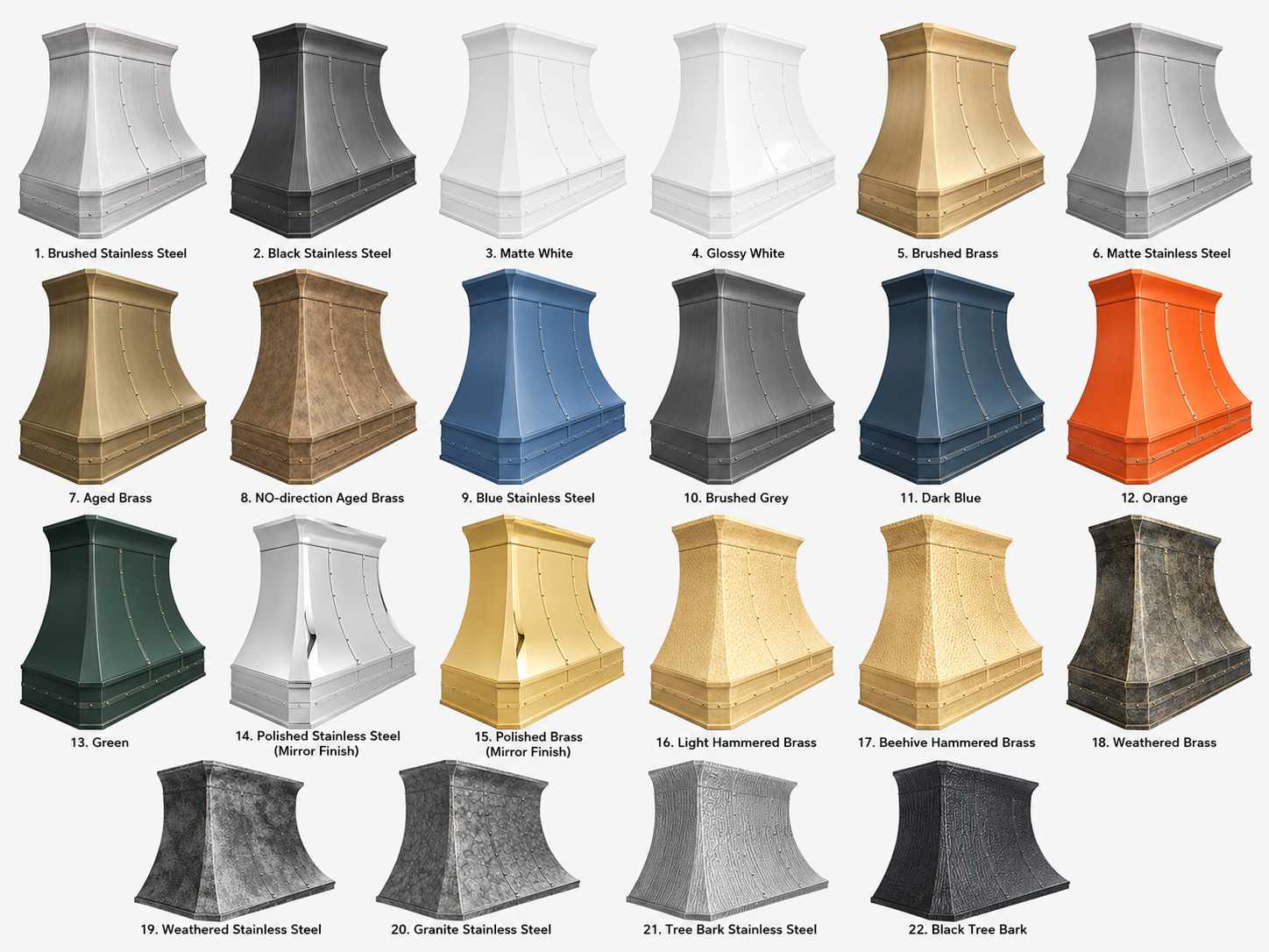 Fobest Custom Modern Aged Brass Curved Range Hood FSS-595