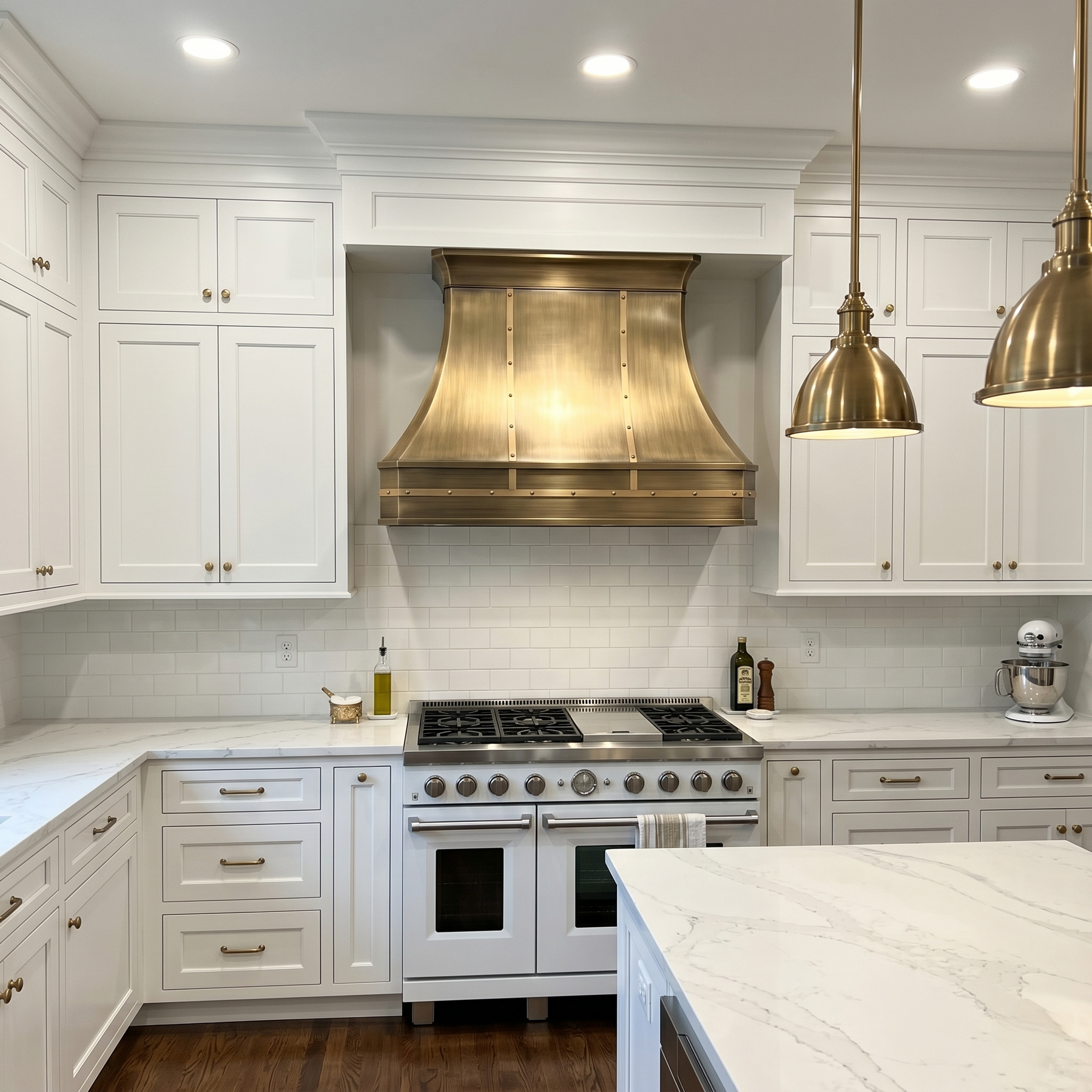 Fobest Custom Modern Aged Brass Curved Range Hood FSS-595