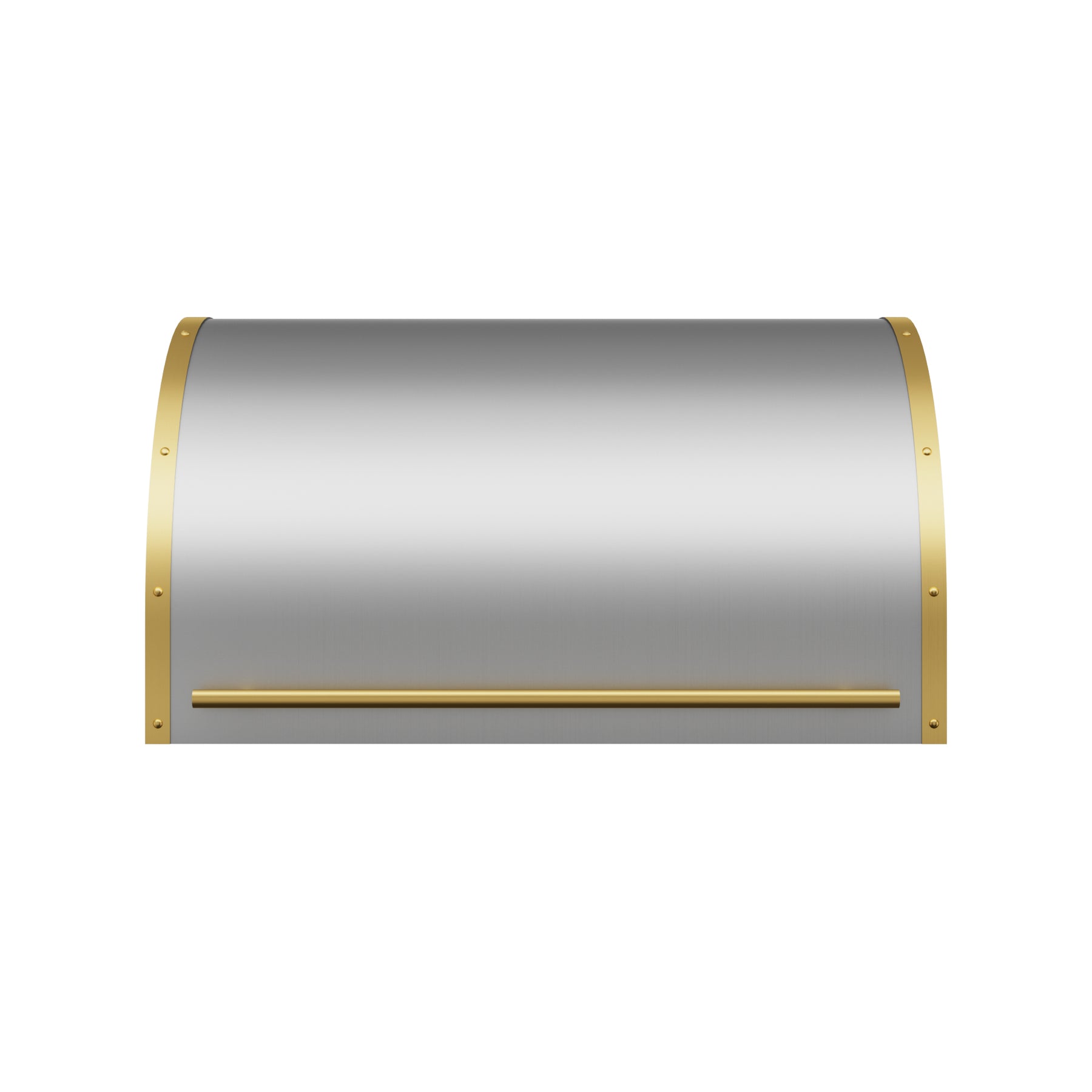 Fobest Custom Modern Barrel Range Hood with Brushed Brass Details FSS-660