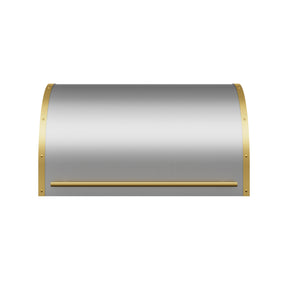 Fobest Custom Modern Barrel Range Hood with Brushed Brass Details FSS-660