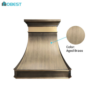 Fobest Custom Modern Brass Range Hood with Retro Royal Accents FSS-616