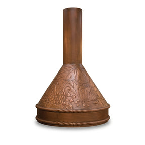 Fobest Custom Modern Copper Range Hood with Mountain Landscape FCP-401