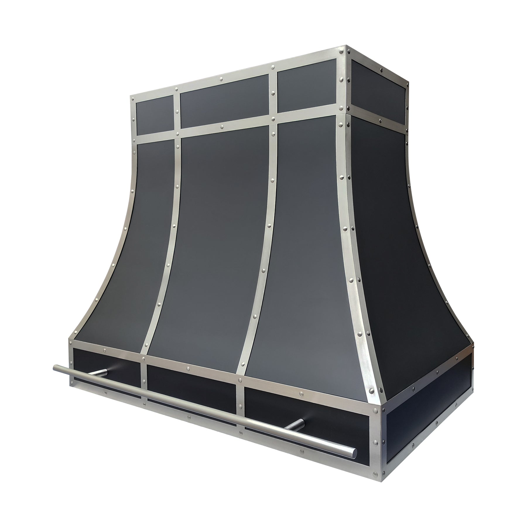 Fobest Custom Modern Black Stainless Steel Range Hood with Cross Straps FSS-589