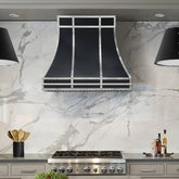 Fobest Custom Modern Black Stainless Steel Range Hood with Cross Straps FSS-589