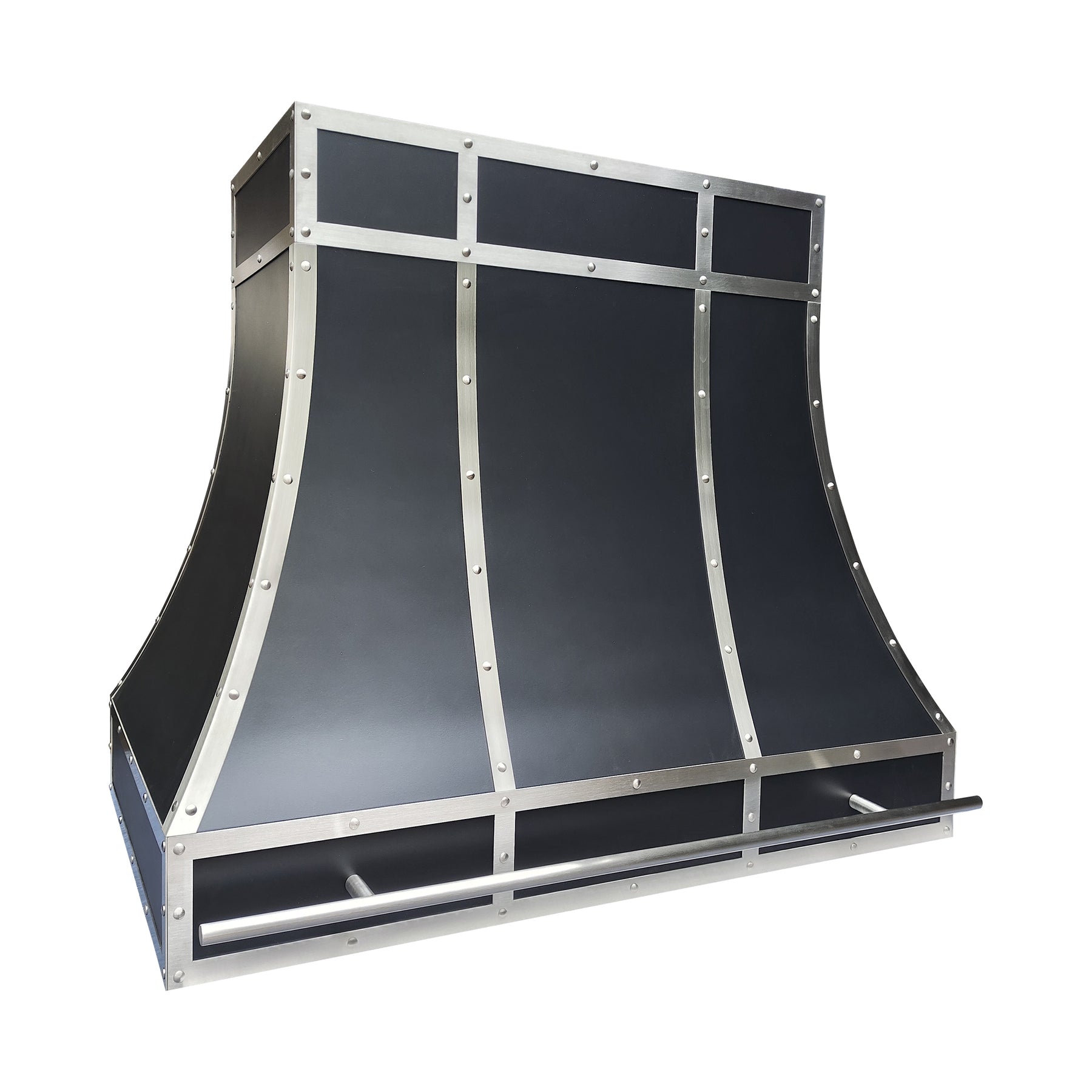 Fobest Custom Modern Black Stainless Steel Range Hood with Cross Straps FSS-589