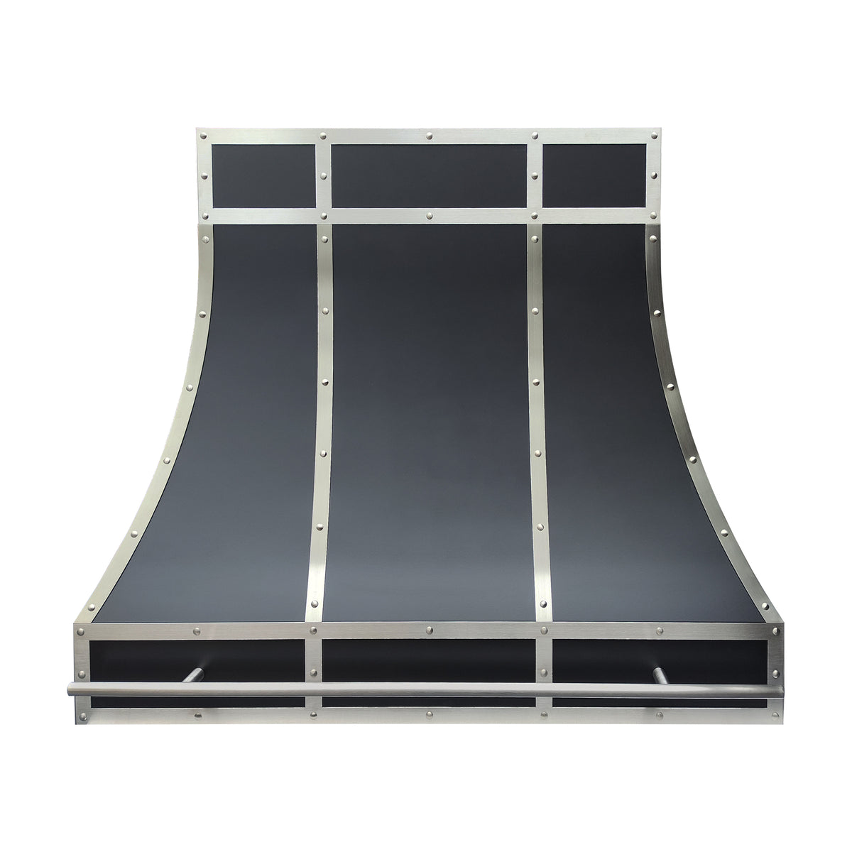 Fobest Custom Modern Black Stainless Steel Range Hood with Cross Straps FSS-589