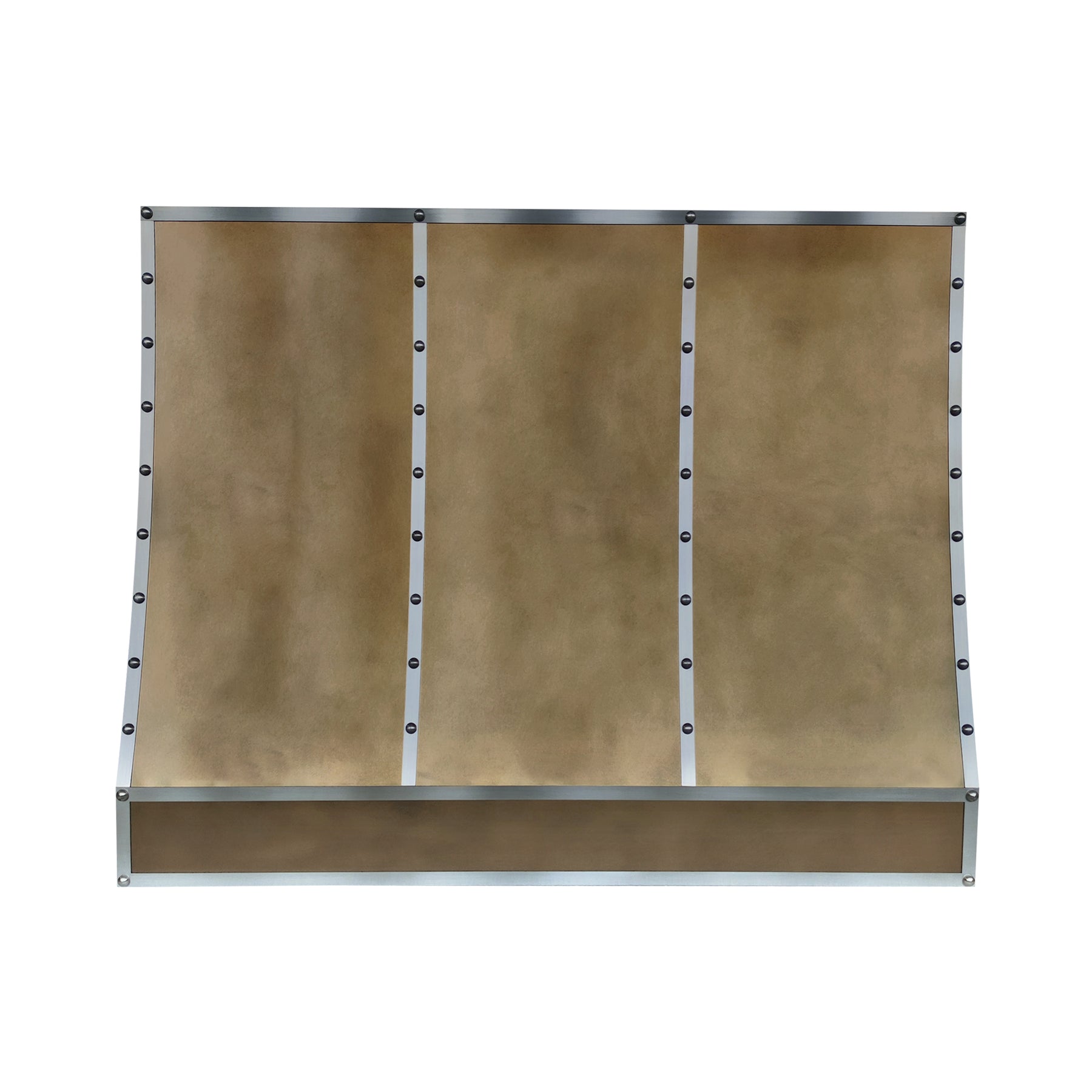 Fobest Custom Modern Industrial Brass Range Hood with Stainless Steel Details FSS-678