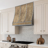 Fobest Custom Modern Industrial Brass Range Hood with Stainless Steel Details FSS-678