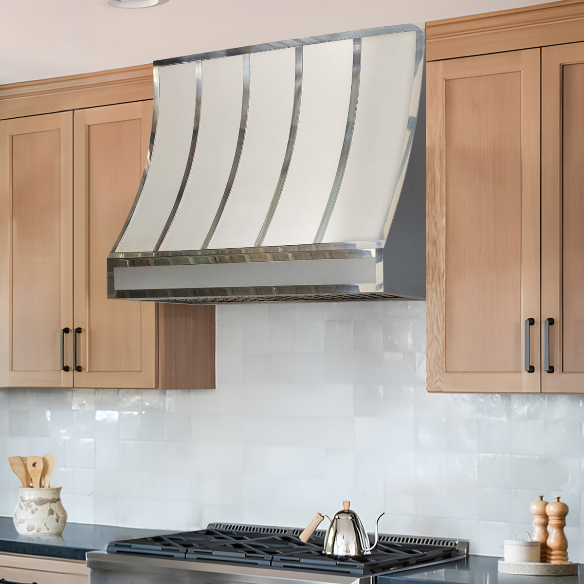 Fobest Custom Modern Matte Stainless Steel Kitchen Hood in Curved Shape FSS-604