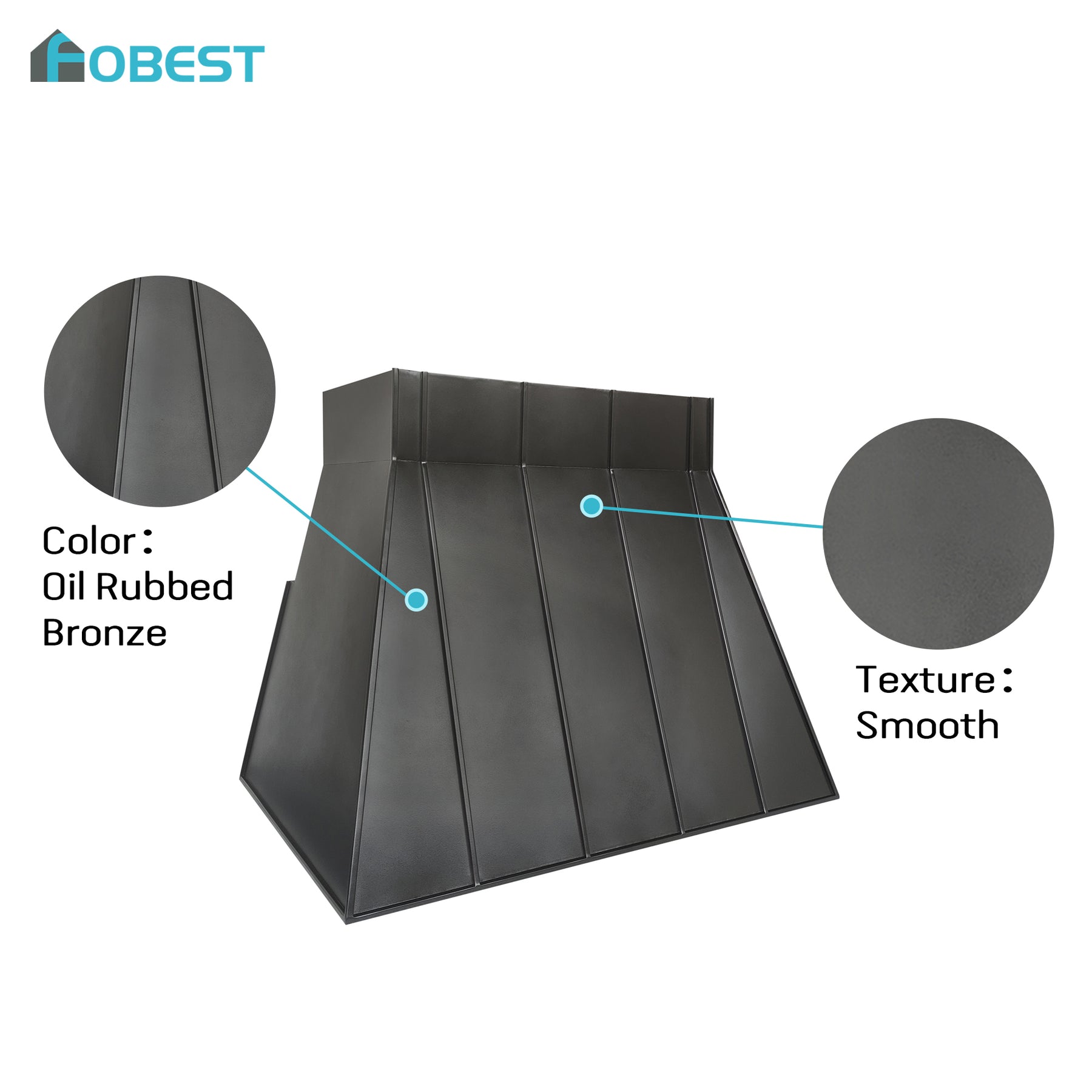 Fobest Custom Modern Oil Rubbed Bronze Range Hood FCP-387