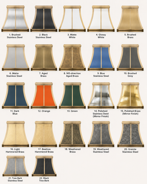 Fobest Custom Modern Range Hood in Curved Design with Layered Brass Straps FSS-625