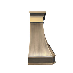 Fobest Custom Modern Brass Range Hood with Retro Royal Accents FSS-616