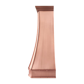 Fobest Custom Natural Copper Metal Range Hood with Vertical Straps FCP-382